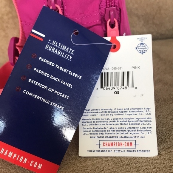 Brand New Champion Pink Ultimate Durability Mini Backpack Padded Tablet Sleeve - Picture 9 of 14